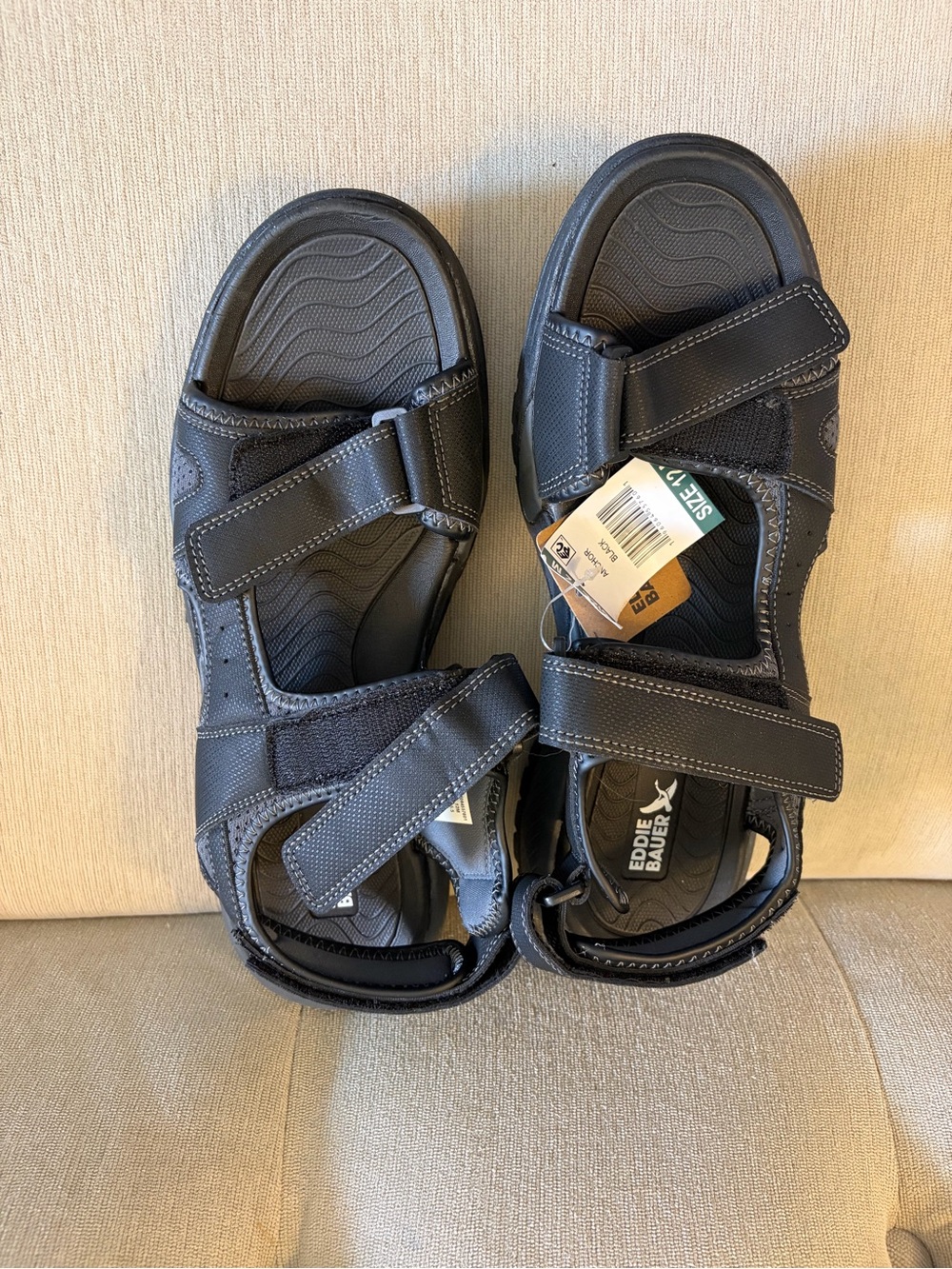 Eddie Bauer Men's Black Outdoor Hook-and-Loop Sandals